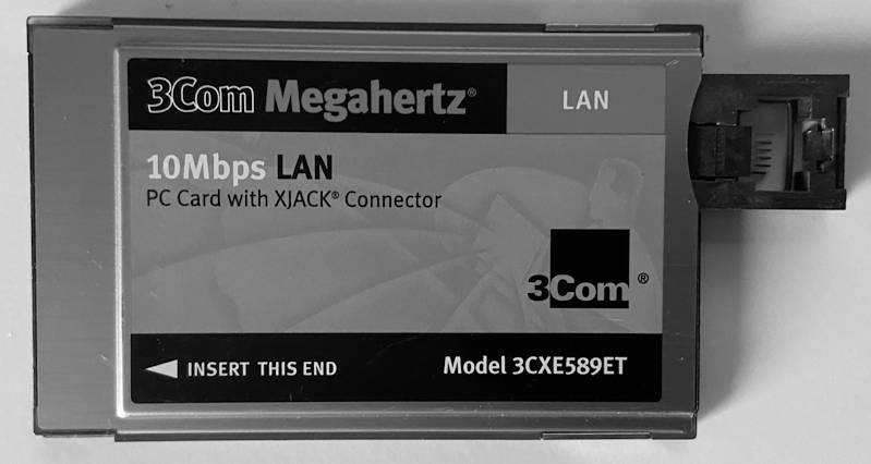 A PCMCIA ethernet card