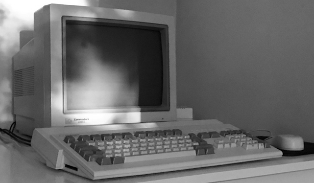 An Amiga 1200 connected to a CRT monitor.