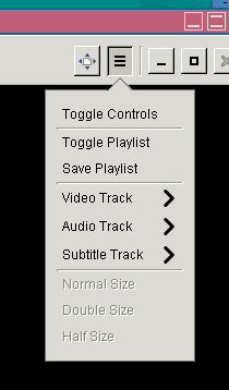 Screenshot of Gnome-MPV hamburger menu