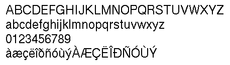 Bitmap Helvetica, 24 px, from the X11 fonts collection.