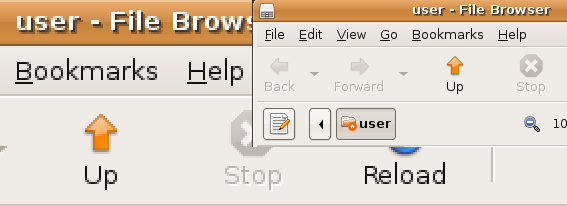 A screenshot of an early Ubuntu release, showcasing subtle anti-aliasing