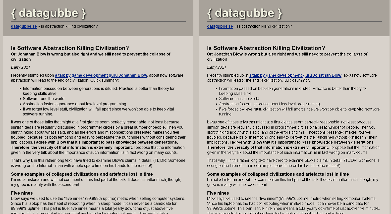 A side by side comparison of anti-aliased and aliased text in Linux